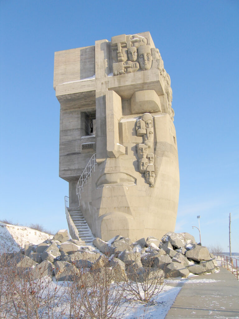 Magadan, Russia-November 26, 2005: the mask of sorrow monument to victims of political repression