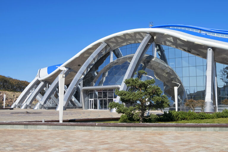 Primorsky Aquarium building in Vladivostok. Far East, Russia