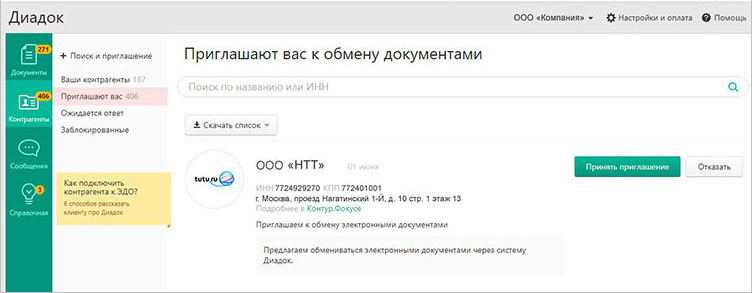 Контур диадок тарифный план 1200 документов